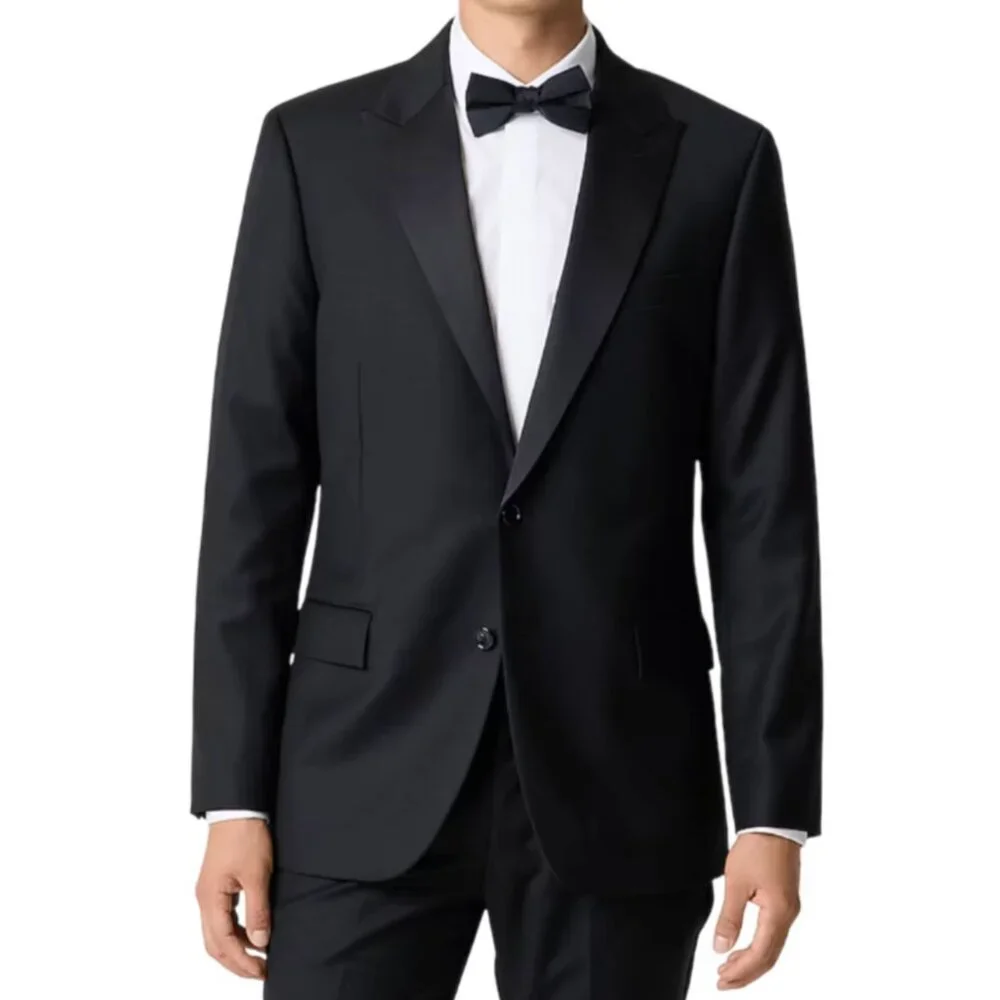 NWT JCREW Thompson Tuxedo Peal Lapel Jacket Mens 38 S Black Wool Slim Fit AZ235